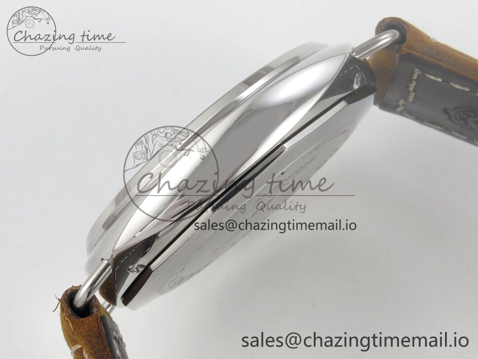 PAM1384 HWF 1:1 Best Edition Gray Dial On Brown ASSO Leather Strap A6497