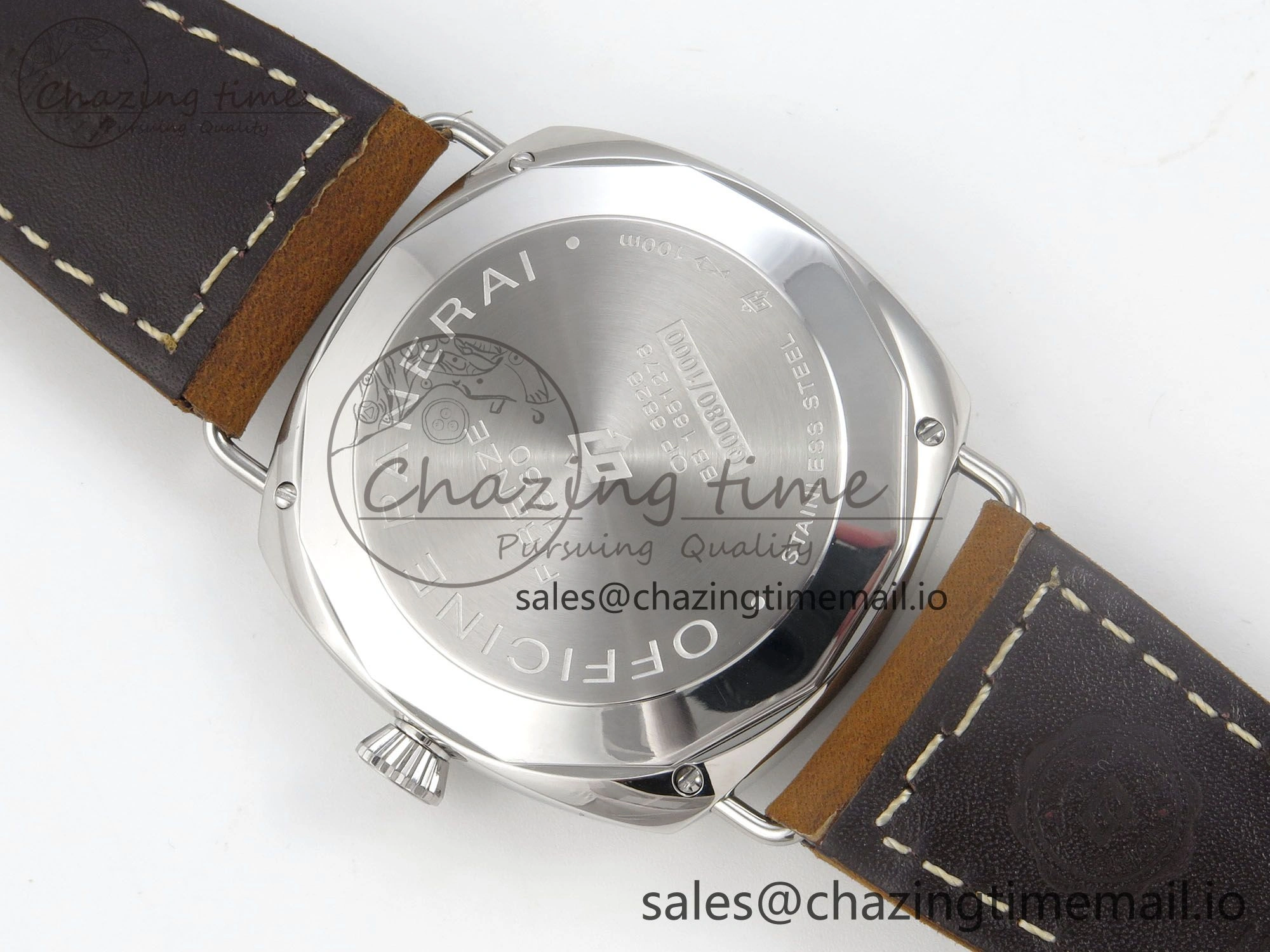 PAM1384 HWF 1:1 Best Edition Gray Dial On Brown ASSO Leather Strap A6497