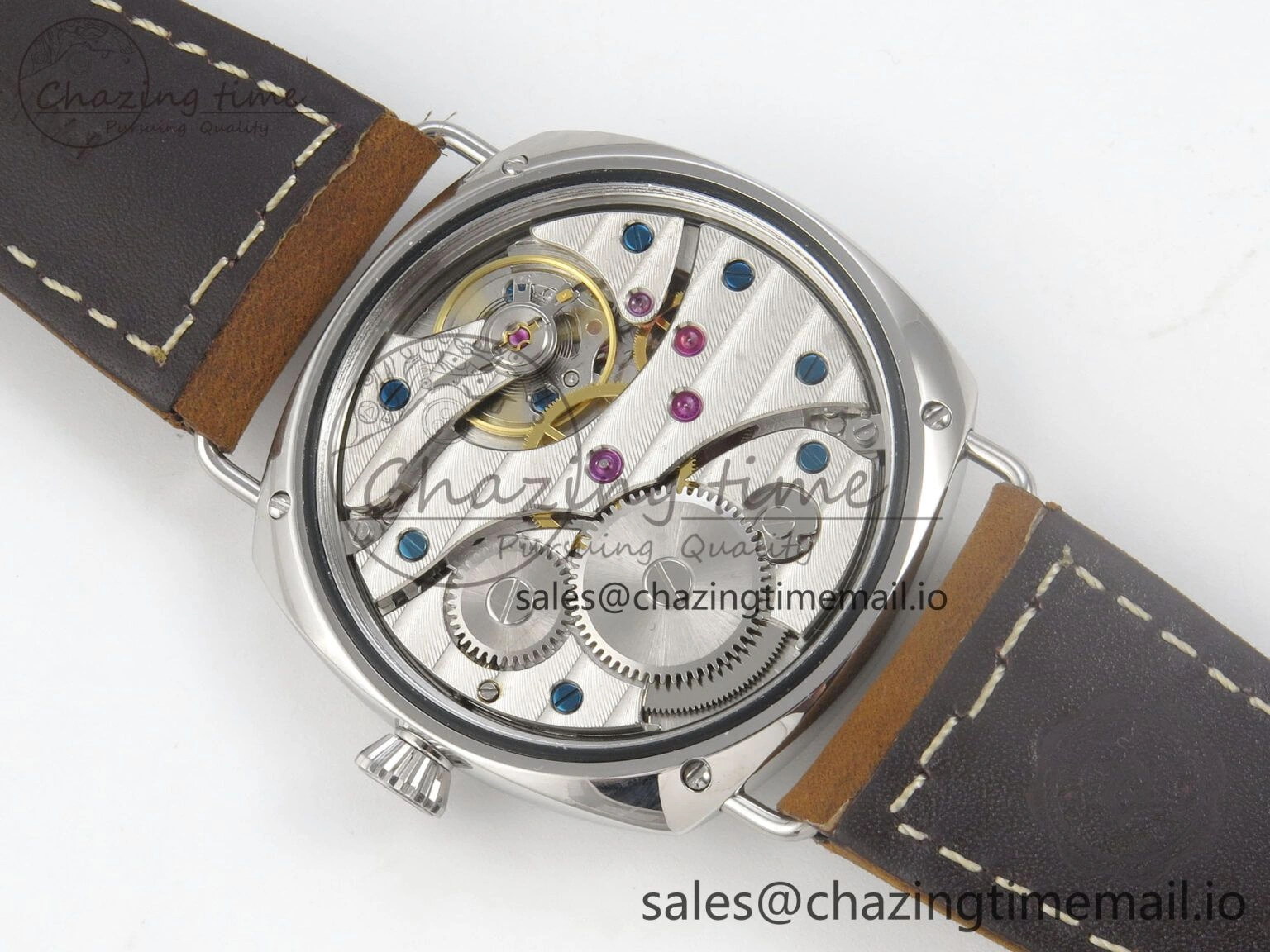 PAM1384 HWF 1:1 Best Edition Gray Dial On Brown ASSO Leather Strap A6497