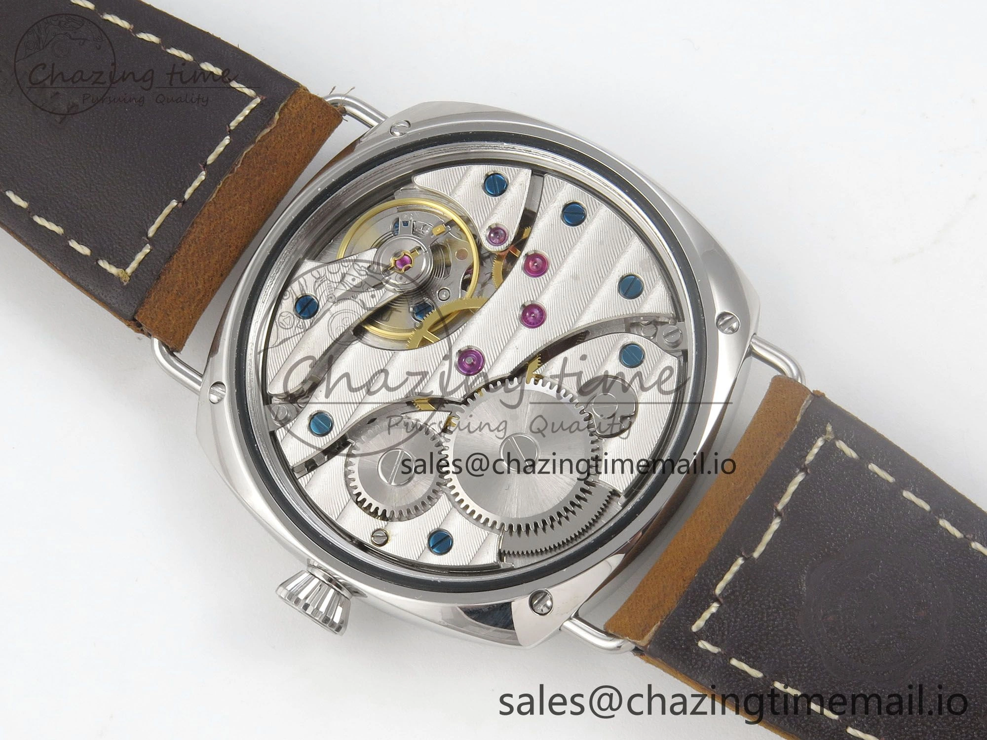 PAM1384 HWF 1:1 Best Edition Gray Dial On Brown ASSO Leather Strap A6497