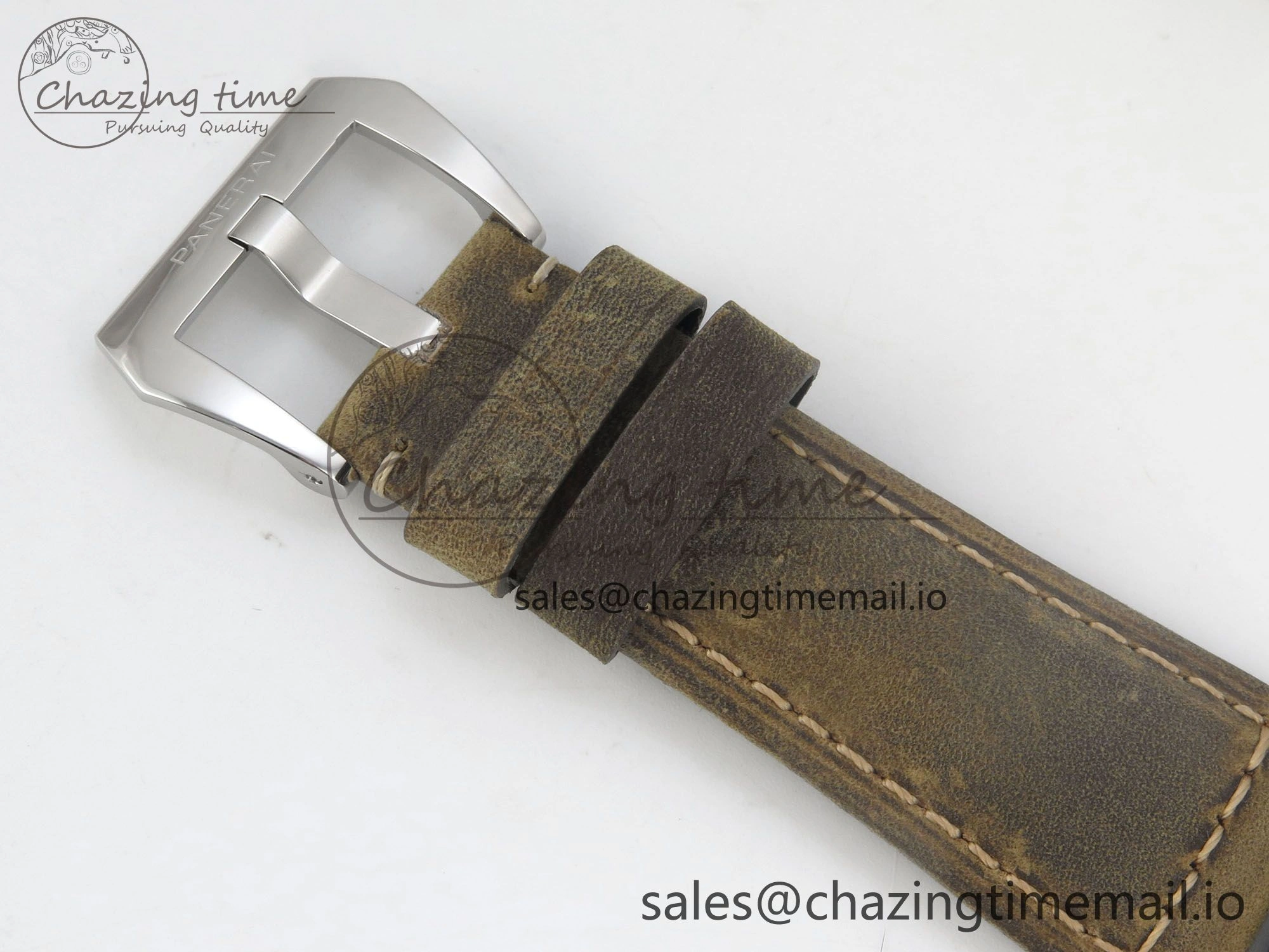 PAM1384 HWF 1:1 Best Edition White Dial On Brown ASSO Leather Strap A6497