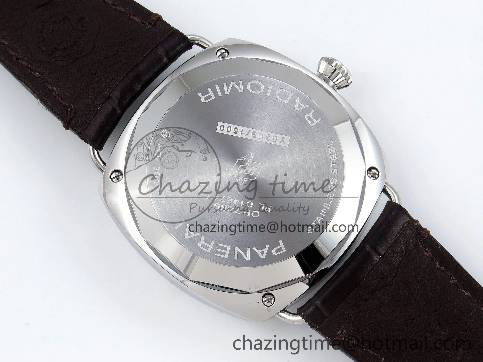 PAM1386 Radiomir 40mm VSF 1:1 Best Edition Green Dial on Brown Leather Strap P900