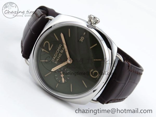 PAM1386 Radiomir 40mm VSF 1:1 Best Edition Green Dial on Brown Leather Strap P900