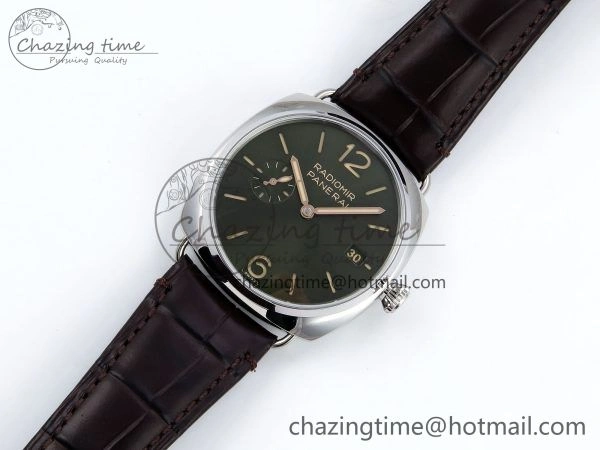 PAM1386 Radiomir 40mm VSF 1:1 Best Edition Green Dial on Brown Leather Strap P900