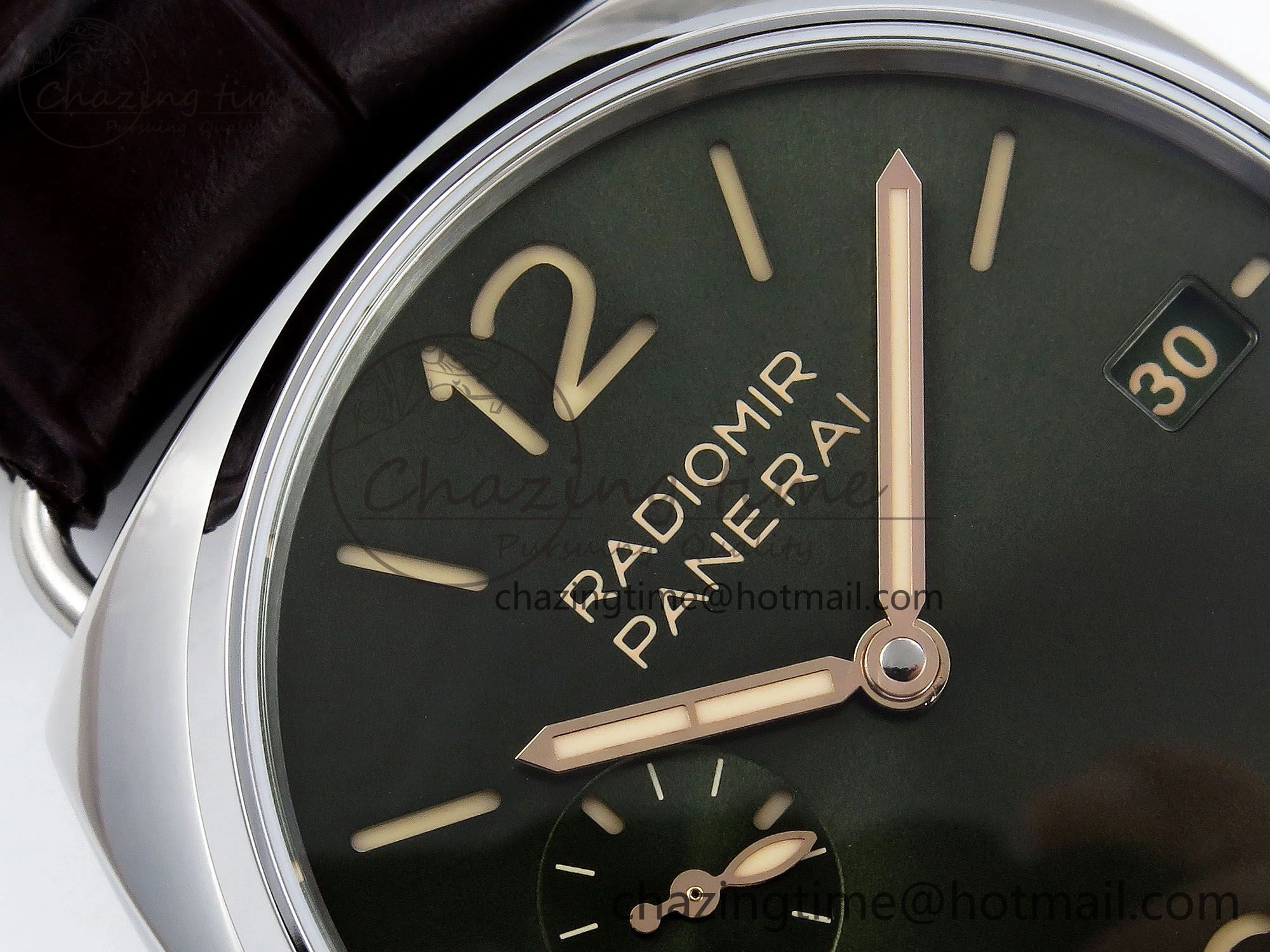PAM1386 Radiomir 40mm VSF 1:1 Best Edition Green Dial on Brown Leather Strap P900