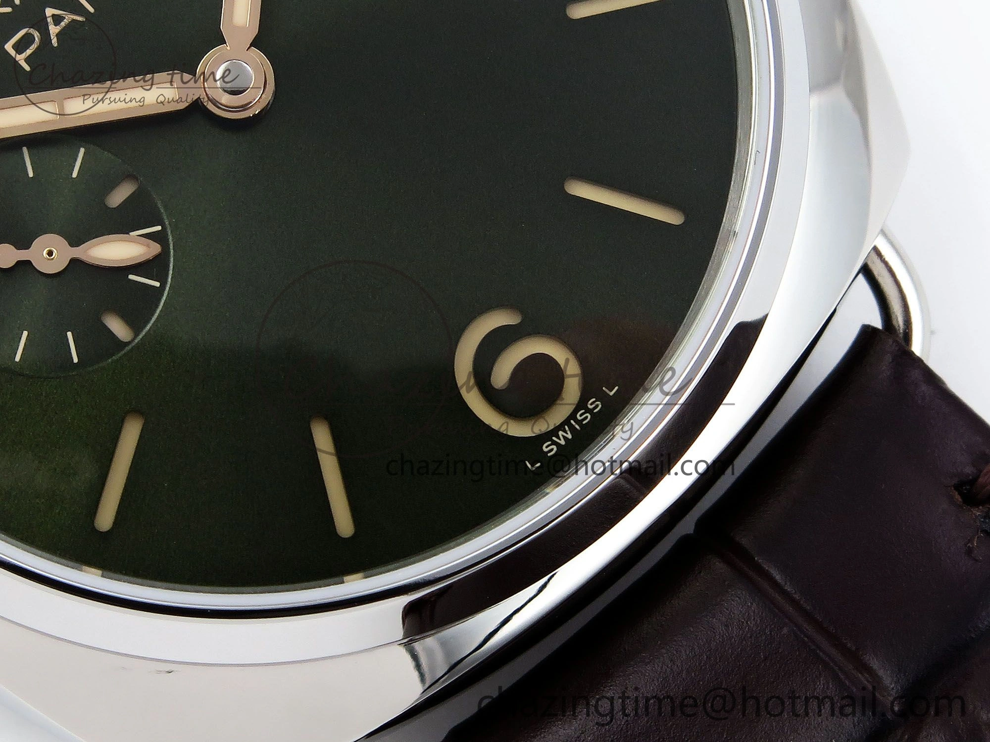 PAM1386 Radiomir 40mm VSF 1:1 Best Edition Green Dial on Brown Leather Strap P900