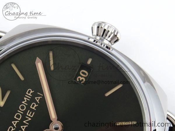 PAM1386 Radiomir 40mm VSF 1:1 Best Edition Green Dial on Brown Leather Strap P900
