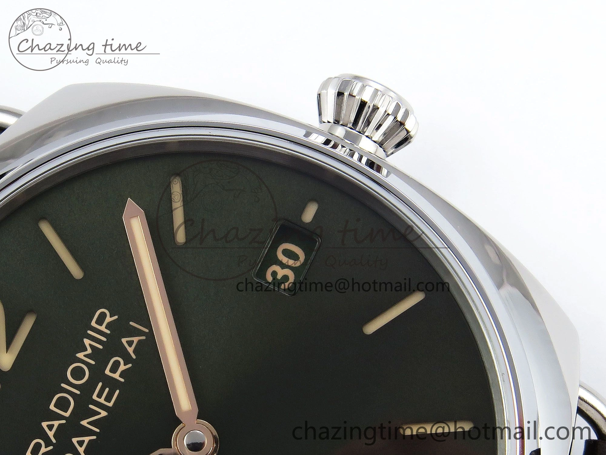 PAM1386 Radiomir 40mm VSF 1:1 Best Edition Green Dial on Brown Leather Strap P900