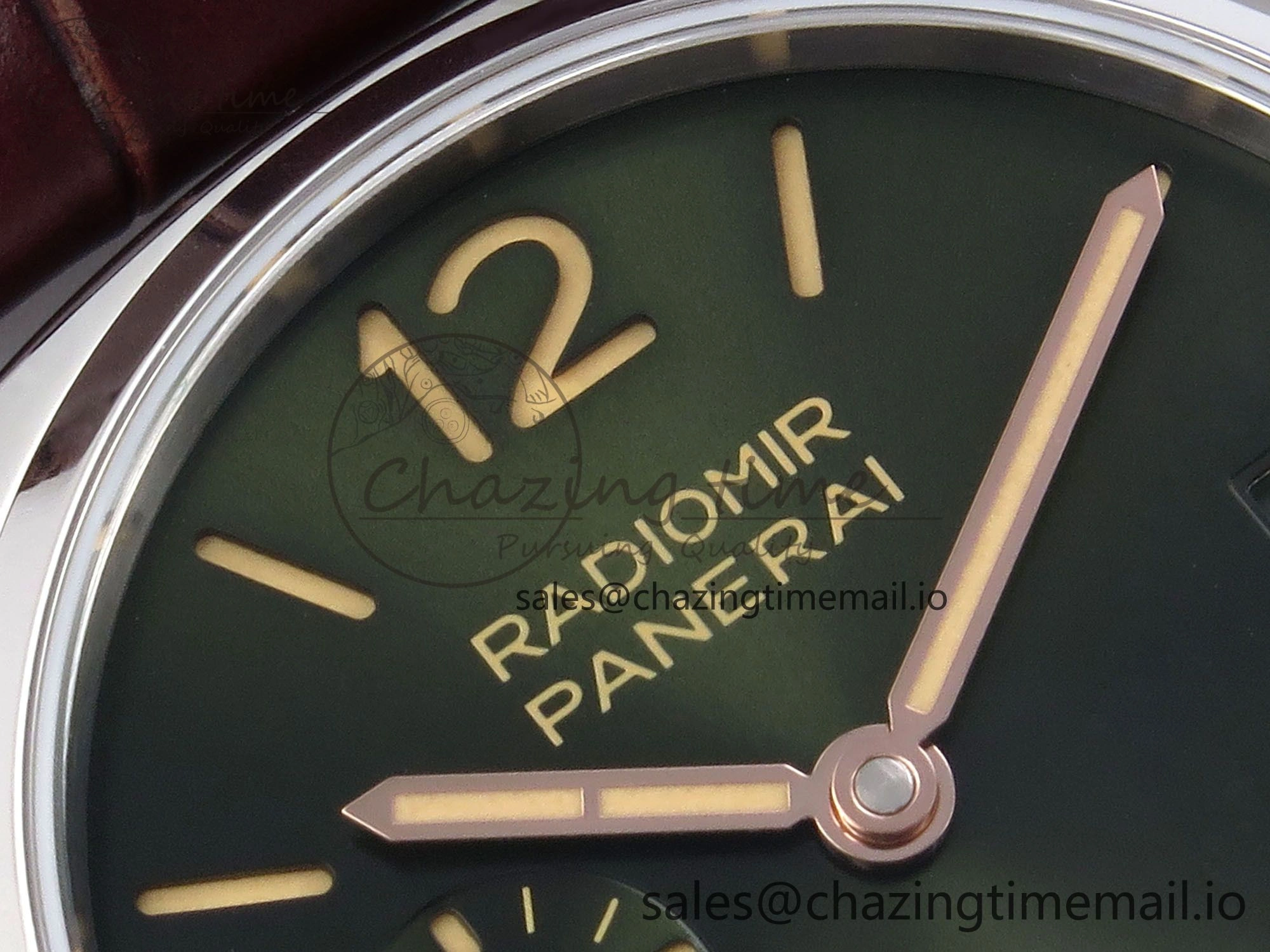 PAM1386 Y Radiomir TTF 1:1 Best Edition Green Dial on Brown Leather Strap P900