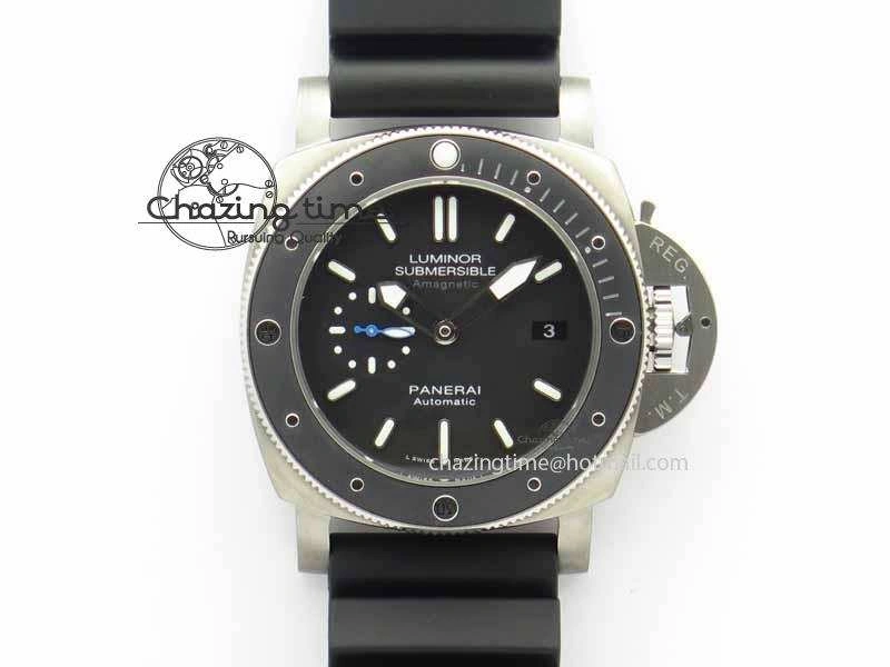PAM1389 Titanium Lite XF Best Edition Black Dial On Black Rubber Strap P.9010