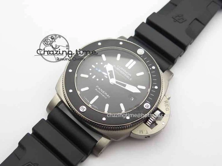 PAM1389 Titanium Lite XF Best Edition Black Dial On Black Rubber Strap P.9010