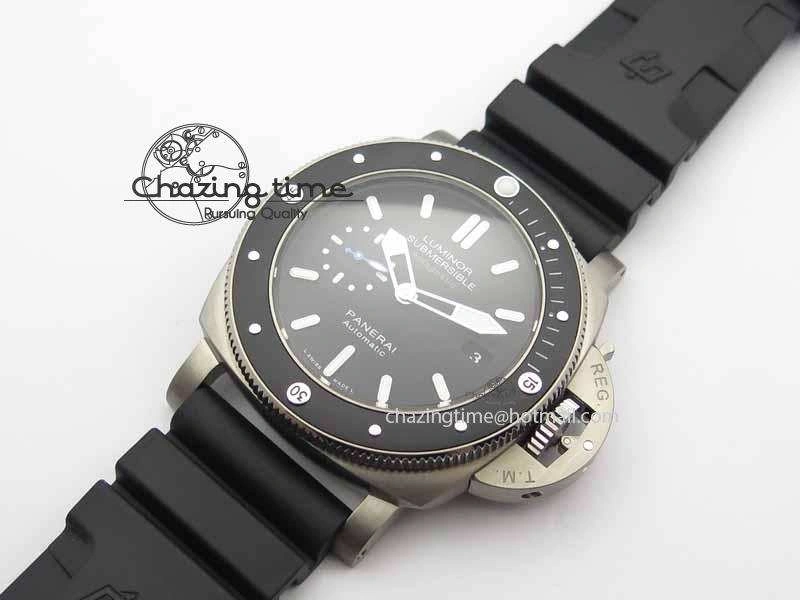 PAM1389 Titanium Lite XF Best Edition Black Dial On Black Rubber Strap P.9010
