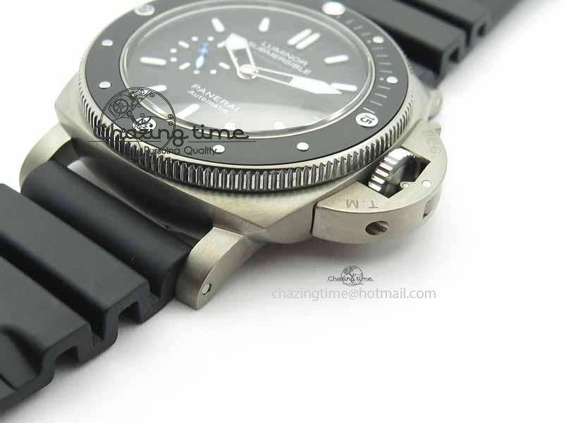 PAM1389 Titanium Lite XF Best Edition Black Dial On Black Rubber Strap P.9010