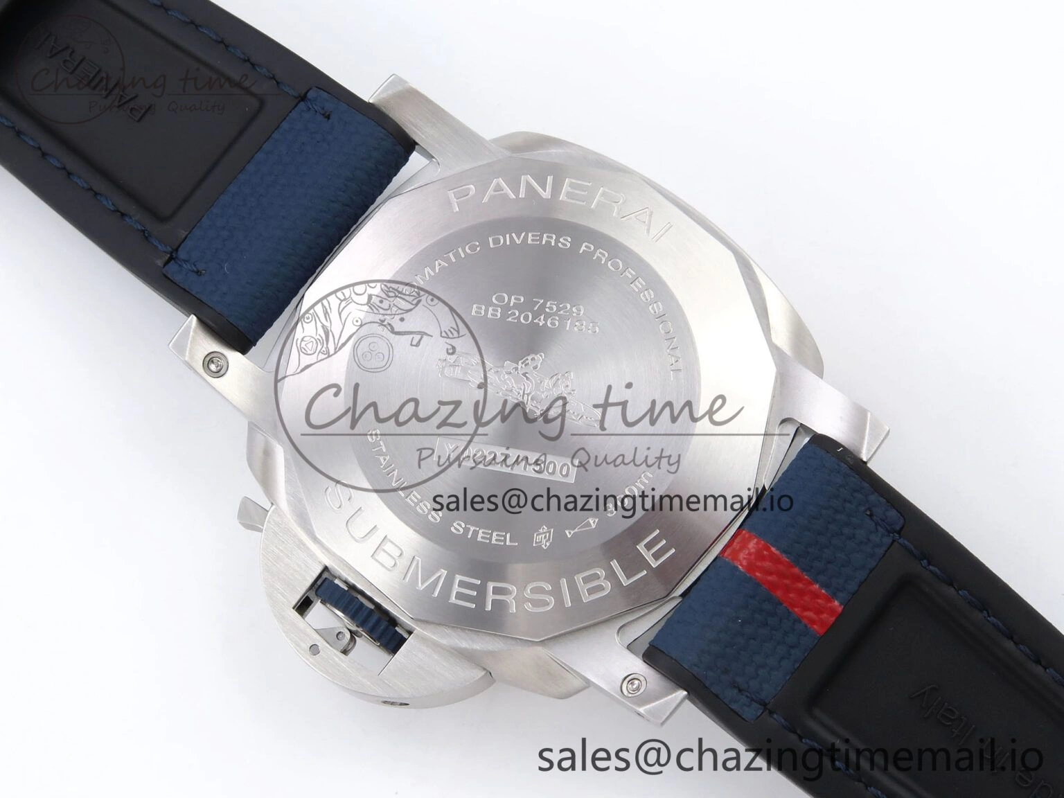 PAM1391 Luna Rossa Submersible VSF 1:1 Best Edition on Blue Fabric Strap P900