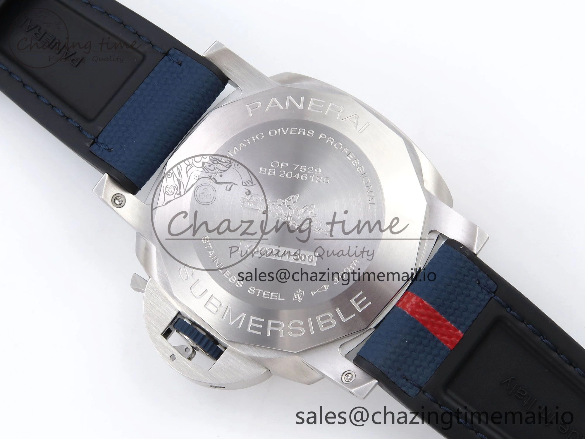 PAM1391 Luna Rossa Submersible VSF 1:1 Best Edition on Blue Fabric Strap P900