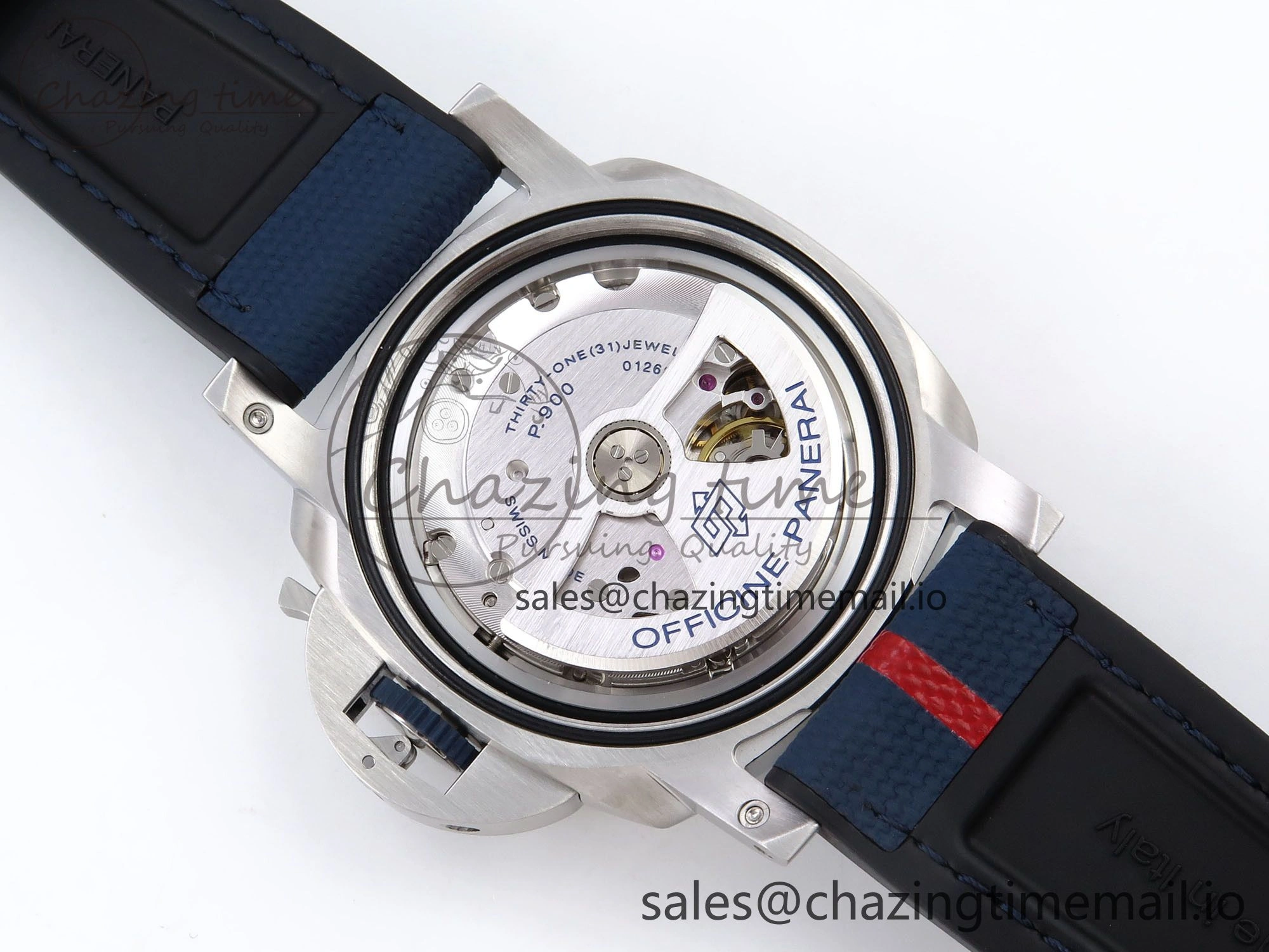 PAM1391 Luna Rossa Submersible VSF 1:1 Best Edition on Blue Fabric Strap P900