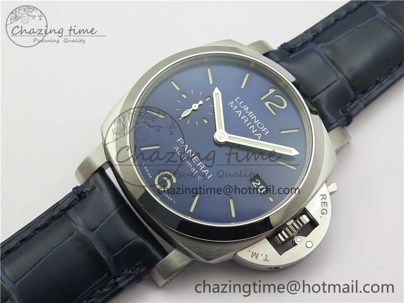 PAM1393 VSF 1:1 Best Edition Blue Dial on Leather Strap P.9010 Clone