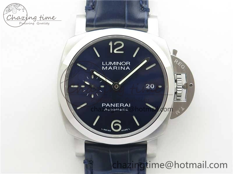 PAM1393 VSF 1:1 Best Edition Blue Dial on Leather Strap P.9010 Clone