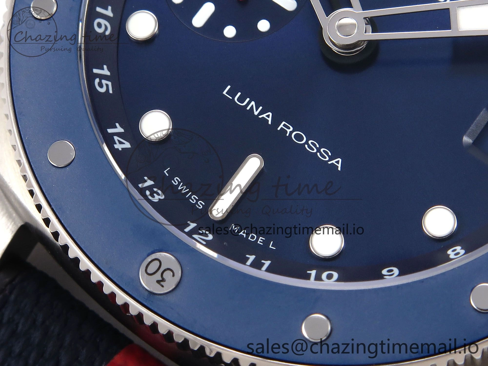 PAM1507 Luna Rossa Submersible VSF 1:1 Best Edition on Blue Fabric Strap P900