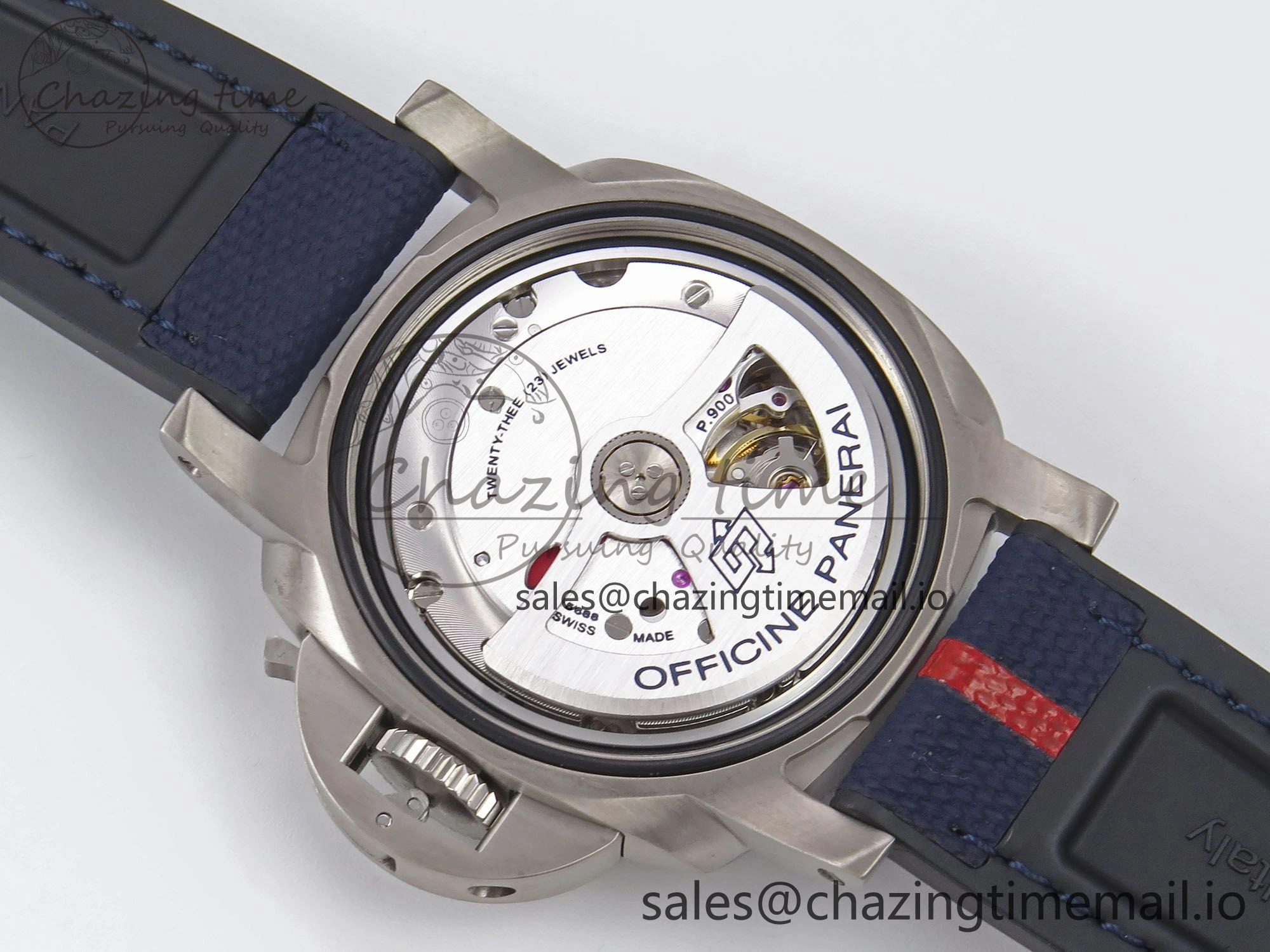 PAM1507 Luna Rossa Submersible VSF 1:1 Best Edition on Blue Fabric Strap P900