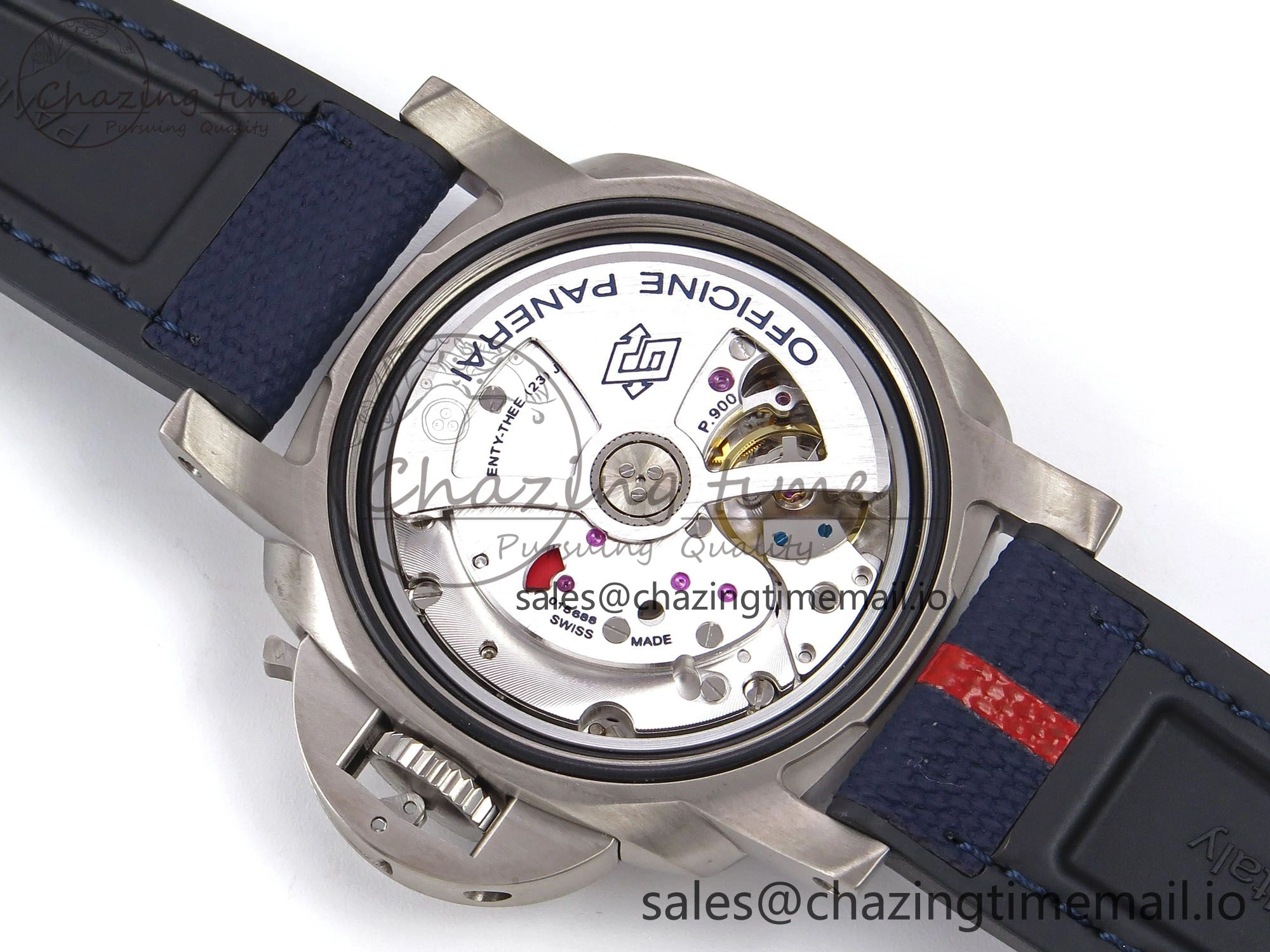 PAM1507 Luna Rossa Submersible VSF 1:1 Best Edition on Blue Fabric Strap P900