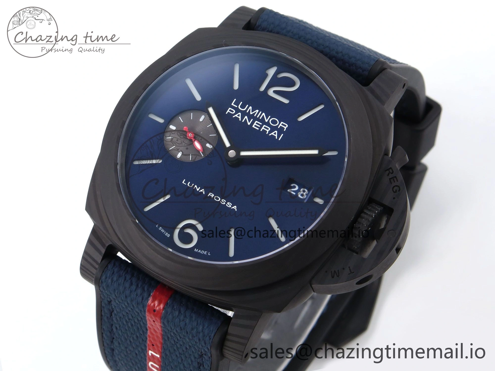 PAM1529 Luna Rossa Carbotech VSF 1:1 Best Edition on Blue Fabric Strap P.9010 Clone