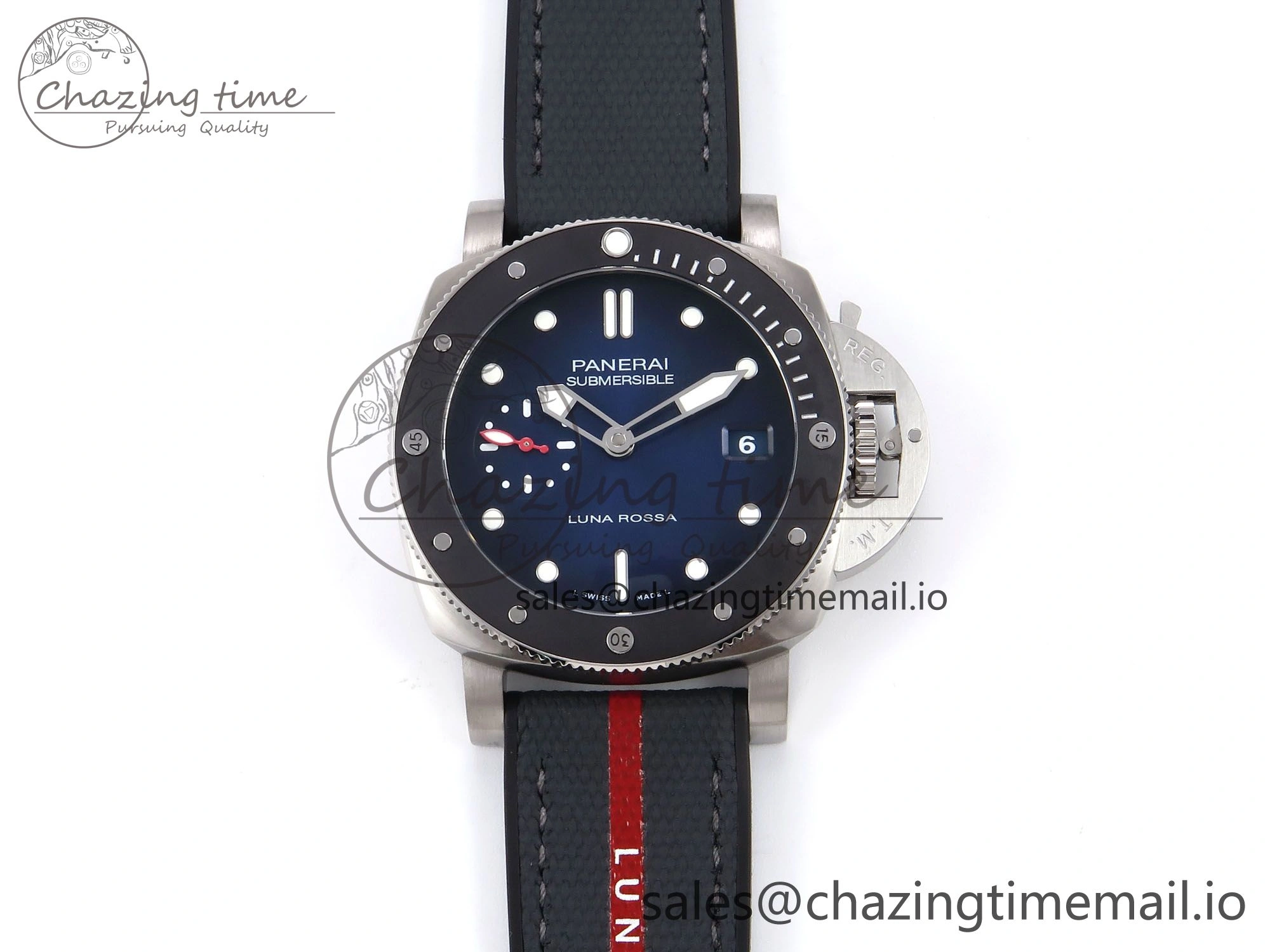 PAM1565 Luna Rossa Submersible VSF 1:1 Best Edition on Gray Fabric Strap P900