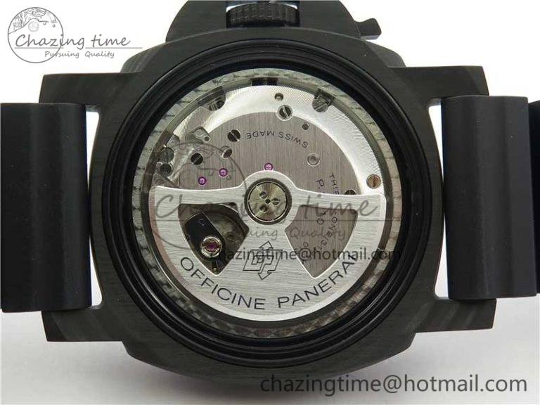 PAM1616 Carbotech 47mm VSF Best Edition Black Dial Blue Markers on Rubber Strap P.9010 Clone