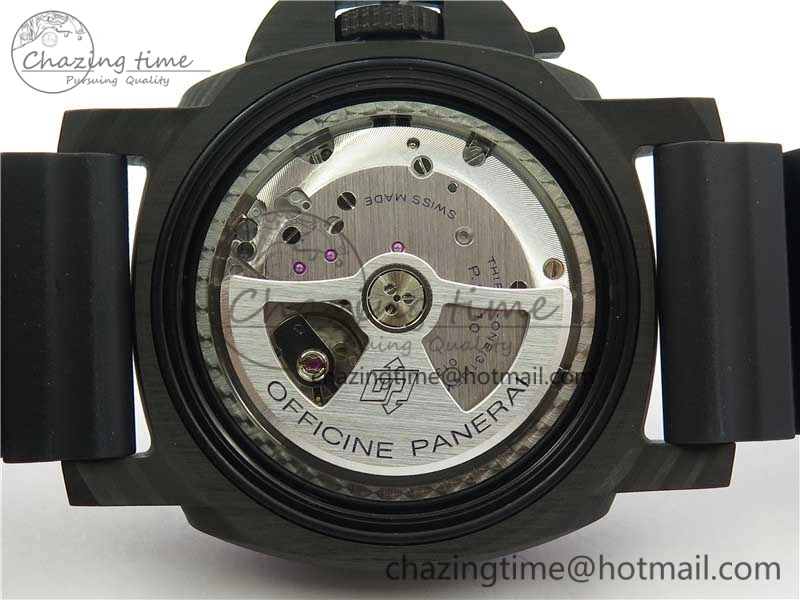PAM1616 Carbotech 47mm VSF Best Edition Black Dial Blue Markers on Rubber Strap P.9010 Clone
