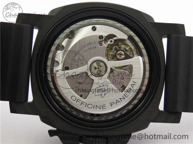 PAM1616 Carbotech 47mm VSF Best Edition Black Dial Blue Markers on Rubber Strap P.9010 Clone