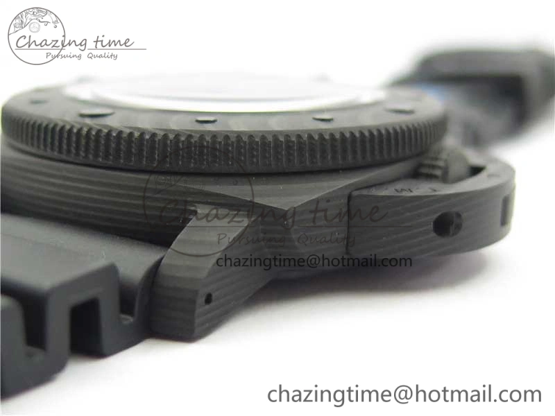 PAM1616 Carbotech 47mm VSF Best Edition Black Dial Blue Markers on Rubber Strap P.9010 Clone