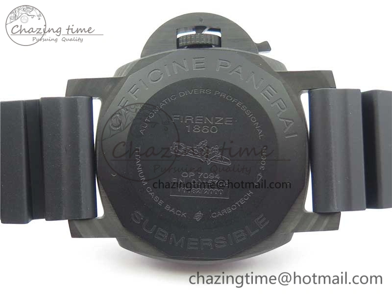 PAM1616 Carbotech 47mm VSF Best Edition Black Dial Blue Markers on Rubber Strap P.9010 Clone