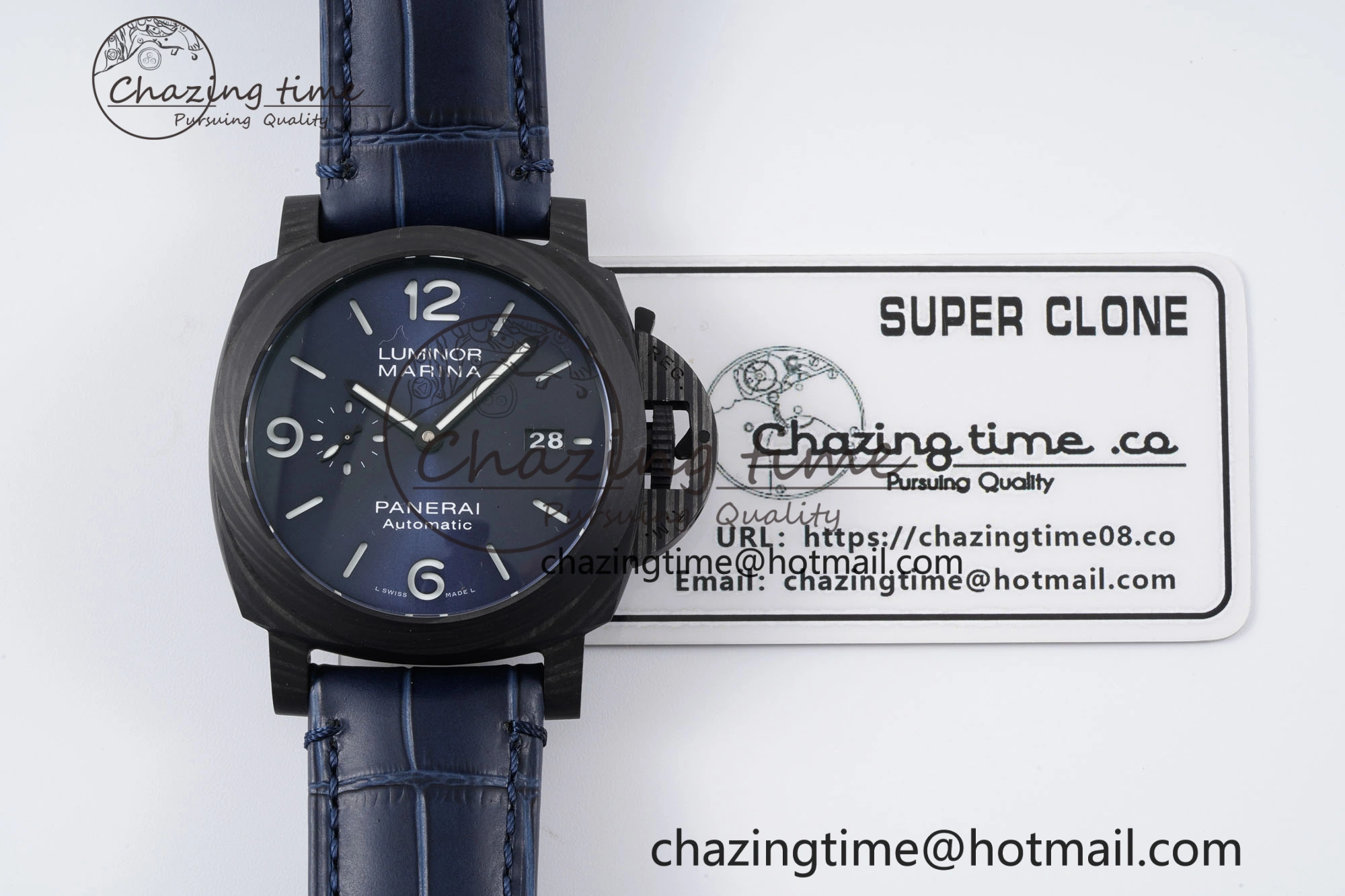 PAM1664 Carbotech VSF 1:1 Best Edition on Blue Leather Strap P.9010 Clone