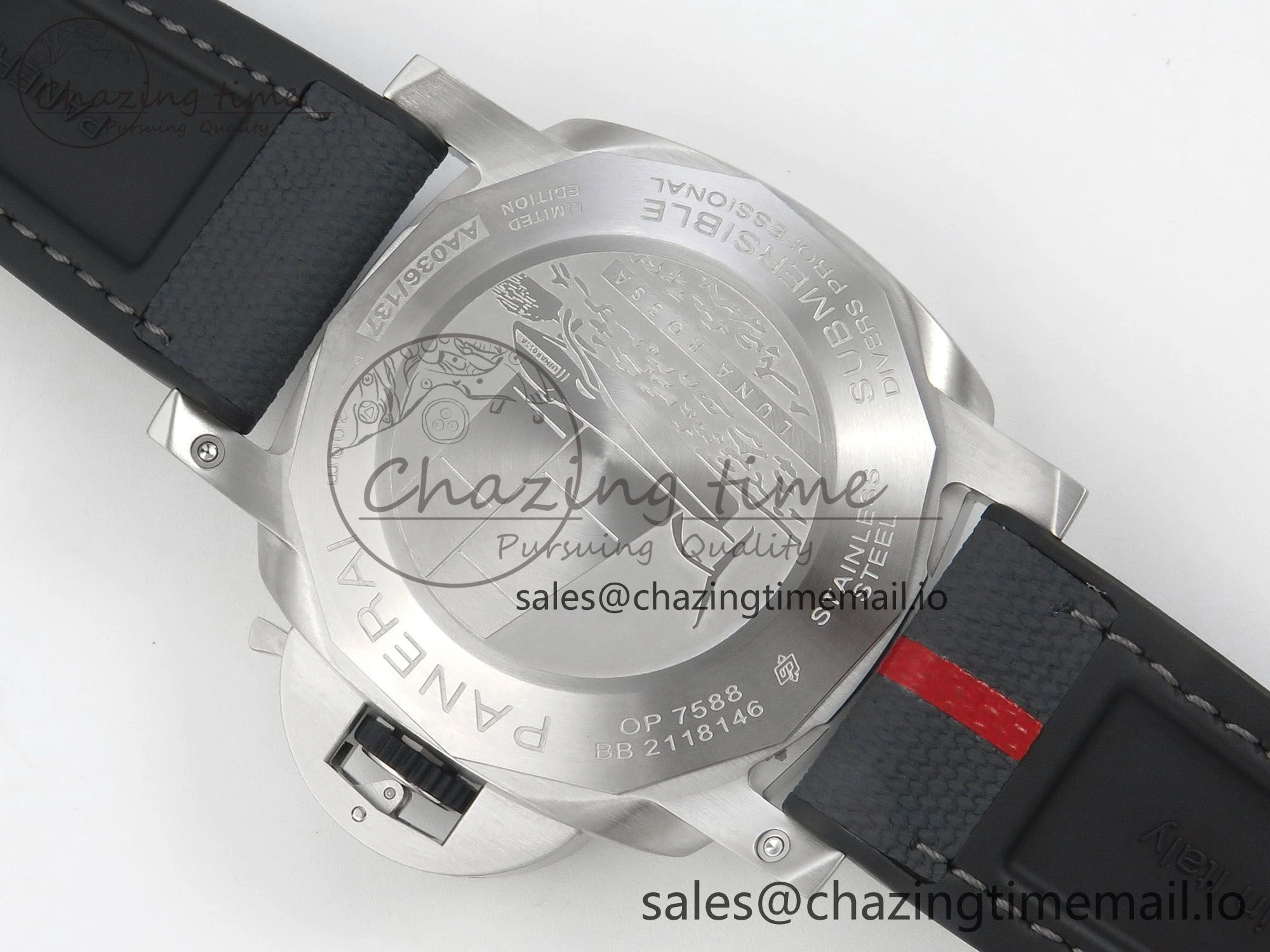 PAM1681 44mm Luna Rossa Submersible VSF 1:1 Best Edition On Gray Fabric Strap P900