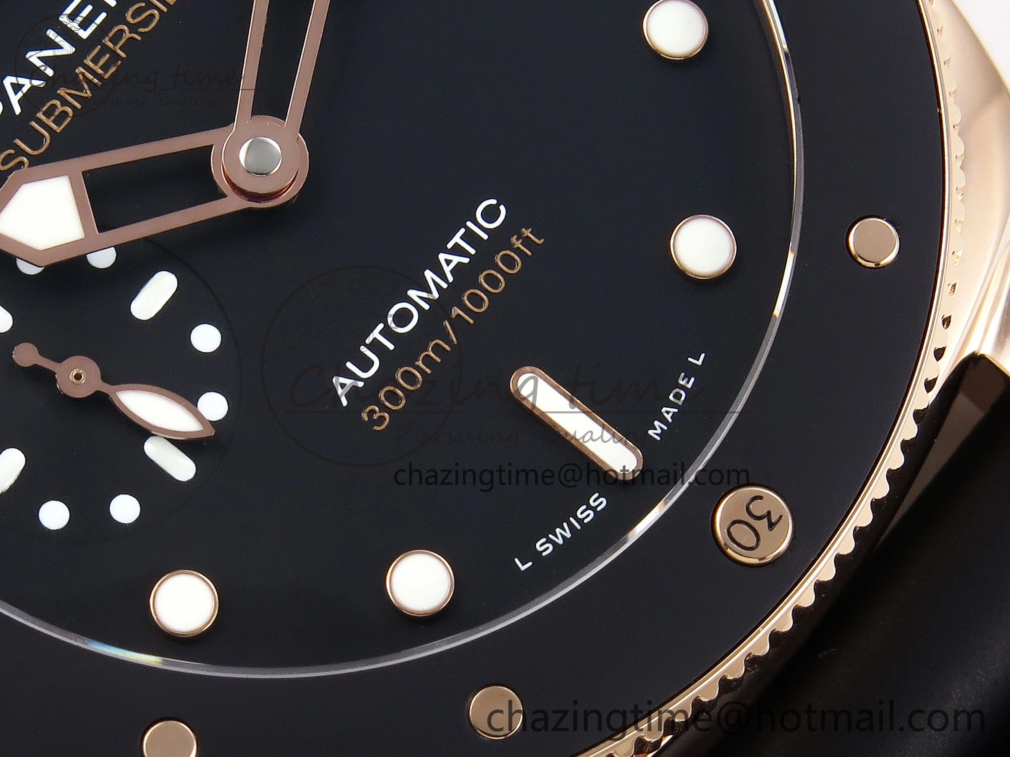 PAM2164 Luminor Submersible 42mm VSF Best Edition Black Dial on Rubber Strap P900 Clone
