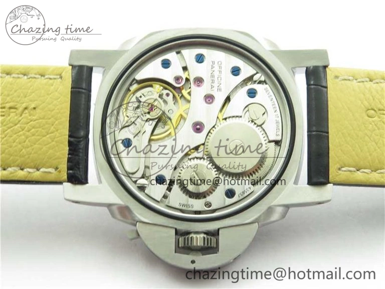 PAM217 H XF 1:1 Best Edition Superlumed Dial on Black Leather Strap A6497 with Y-Incabloc