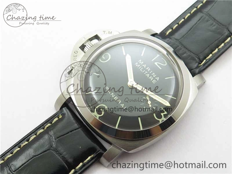 PAM217 H XF 1:1 Best Edition Superlumed Dial on Black Leather Strap A6497 with Y-Incabloc