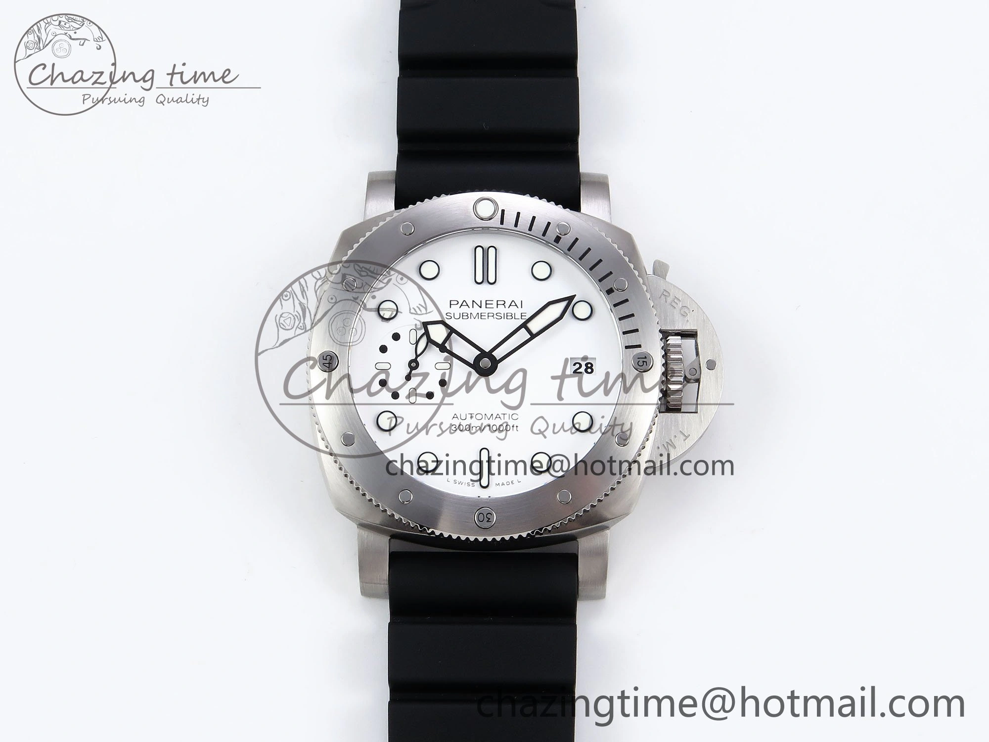 PAM2223 Luminor Submersible 42mm VSF Best Edition White Dial on Rubber Strap P900 Clone