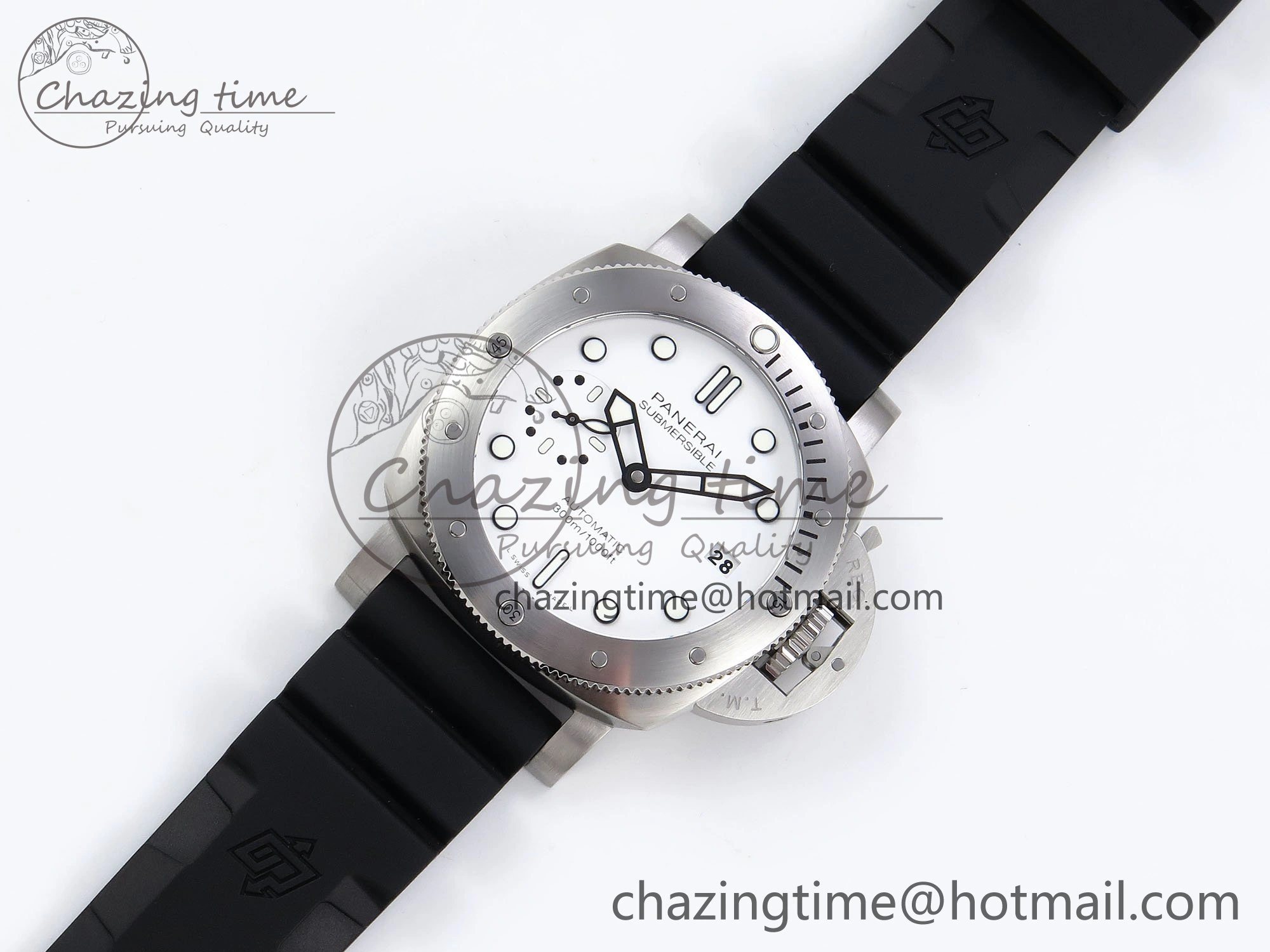PAM2223 Luminor Submersible 42mm VSF Best Edition White Dial on Rubber Strap P900 Clone