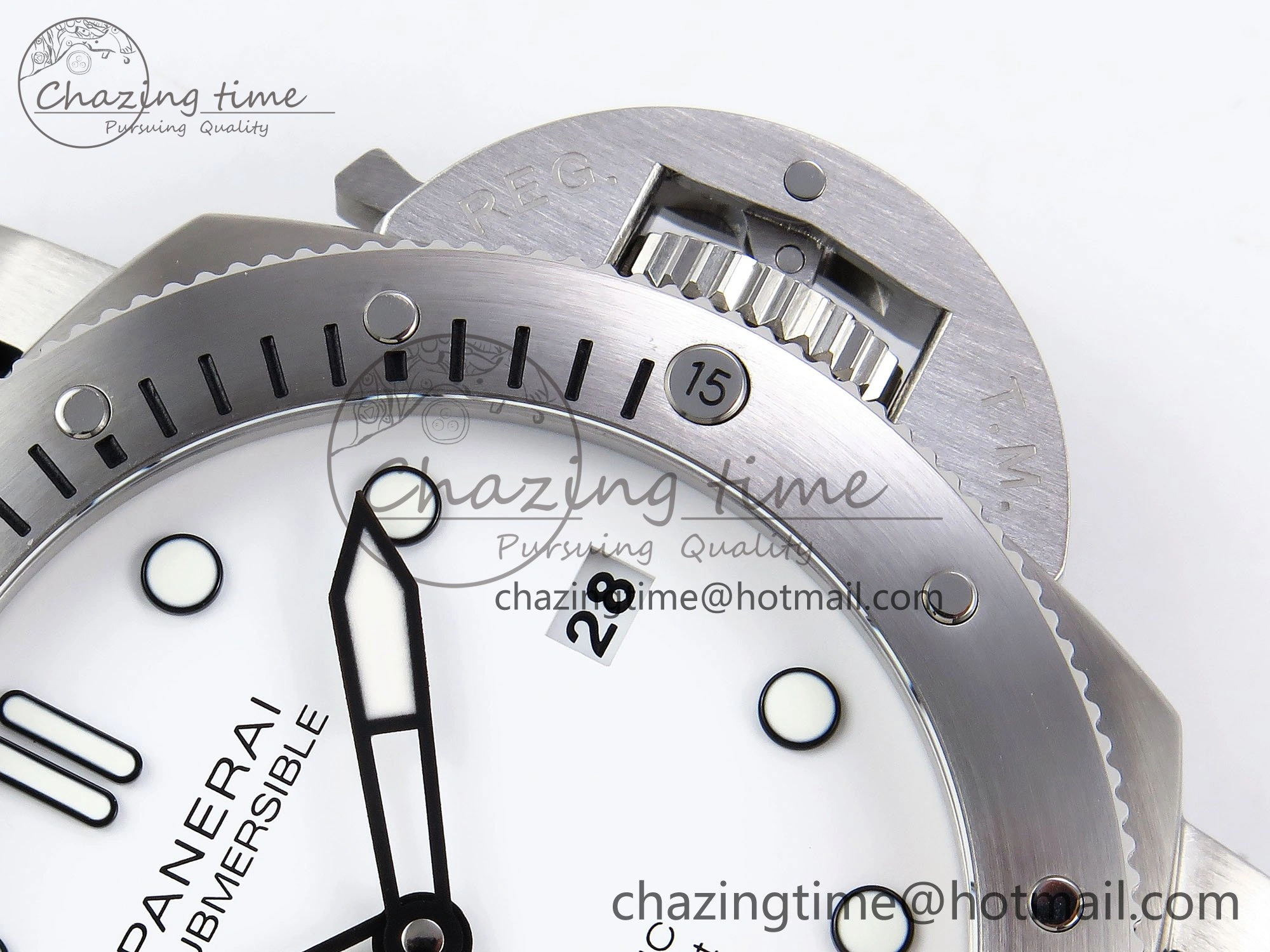 PAM2223 Luminor Submersible 42mm VSF Best Edition White Dial on Rubber Strap P900 Clone