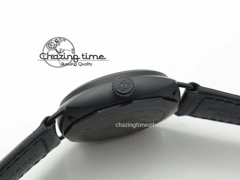 PAM292 O Real Ceramic V6F Best Edition on Black Leather Strap A6497