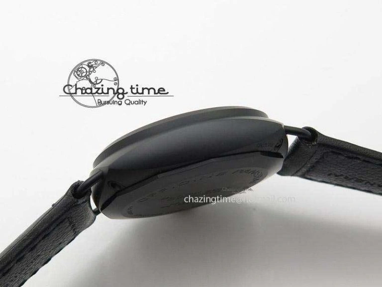 PAM292 O Real Ceramic V6F Best Edition on Black Leather Strap A6497