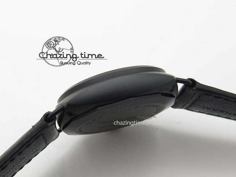 PAM292 O Real Ceramic V6F Best Edition on Black Leather Strap A6497