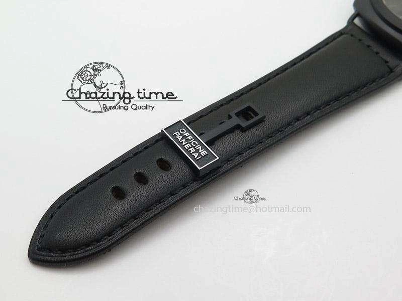 PAM292 O Real Ceramic V6F Best Edition on Black Leather Strap A6497