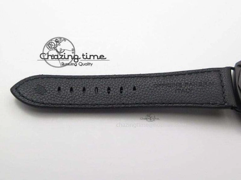 PAM292 O Real Ceramic V6F Best Edition on Black Leather Strap A6497
