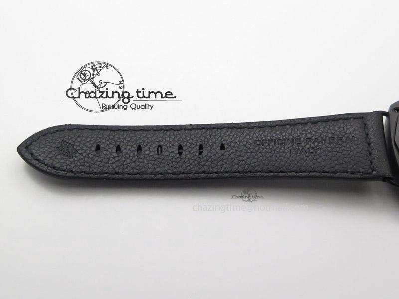 PAM292 O Real Ceramic V6F Best Edition on Black Leather Strap A6497