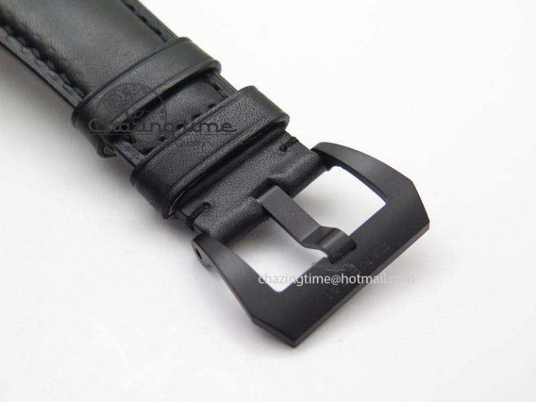 PAM292 O Real Ceramic V6F Best Edition on Black Leather Strap A6497