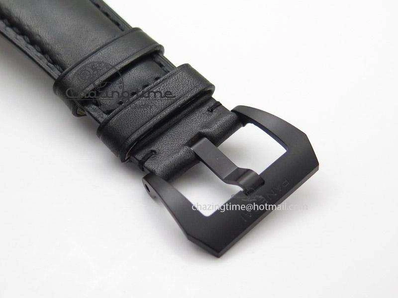 PAM292 O Real Ceramic V6F Best Edition on Black Leather Strap A6497