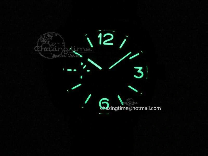 PAM292 O Real Ceramic V6F Best Edition on Black Leather Strap A6497