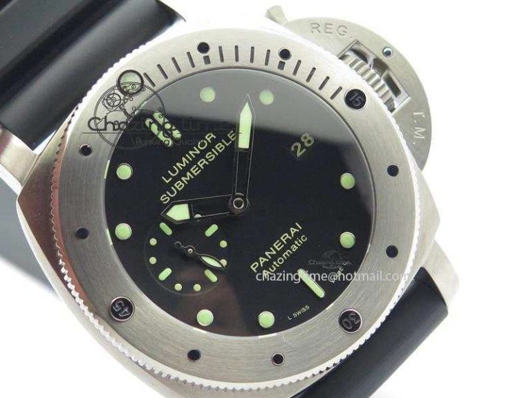 PAM305 L Titanium Lite V6F 1:1 Best Edition On Black Rubber Strap P9000